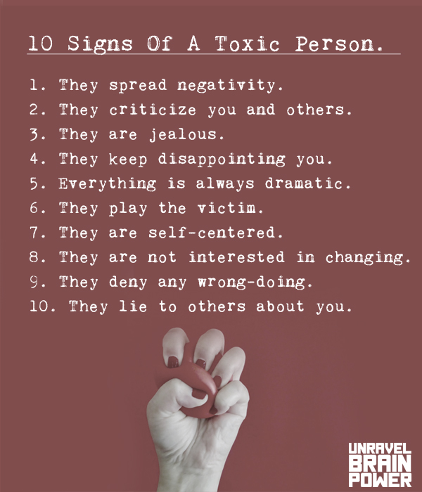 10 Signs Of A Toxic Person Unravel Brain Power