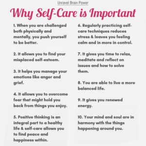 Why Self-Care is Important : 10 Tips for Self-Care - Unravel Brain Power