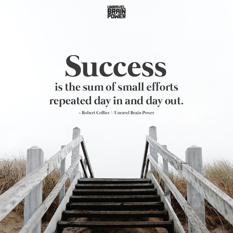 Success is the sum of small efforts repeated day in and day out