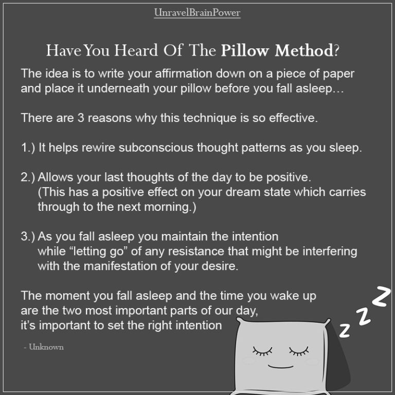 Have You Heard Of The Pillow Method? - Unravel Brain Power